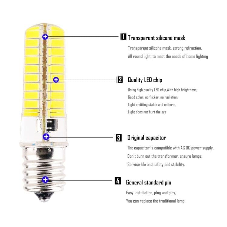 6 PCS YWXLight E17 5W AC 220-240V 80LEDs SMD 5730 Energy-saving LED Silicone Lamp (Cold White)