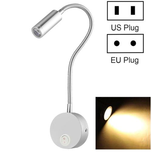 3W Flexible Goose Neck Warm White LED Reading Lamp Light
