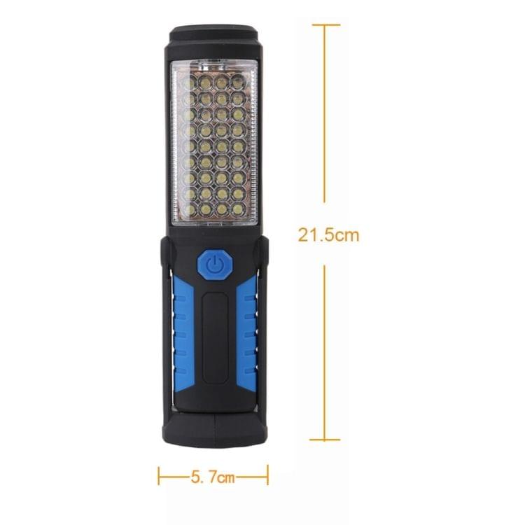 3W USB Charging 36+5LEDs Magnetic Work Flashlight Outdoor Emergency Inspection Work Torch Light(Blue)