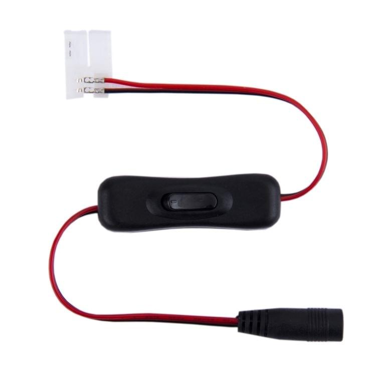 8mm 2 Pin Switch LED Connector with 5.5 x 2.1mm DC Female Adapter for SMD 3528 LED Strip