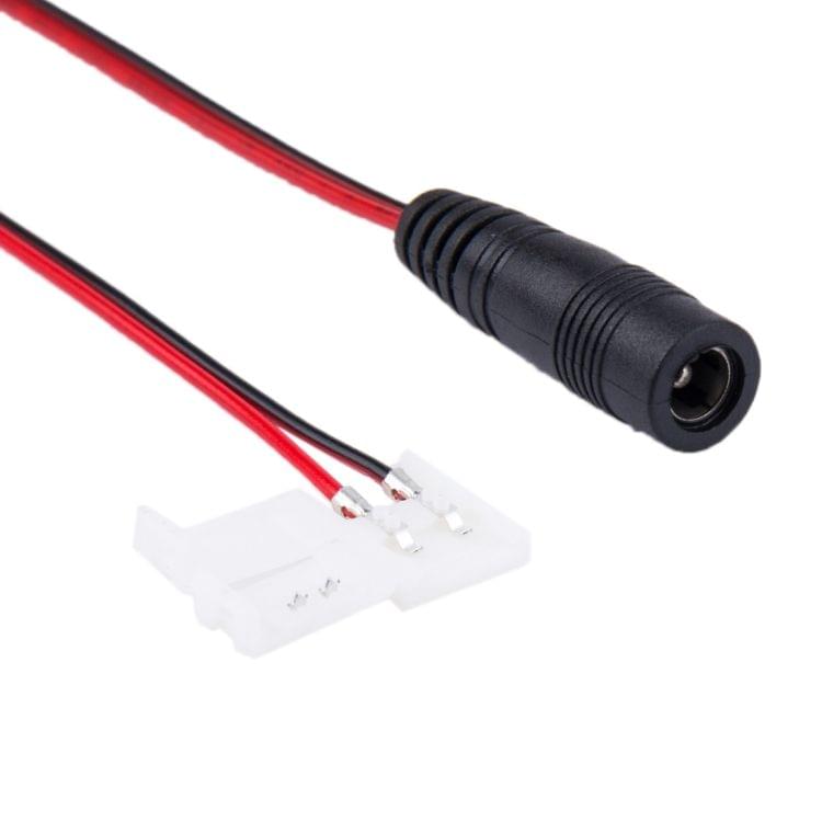 8mm 2 Pin Switch LED Connector with 5.5 x 2.1mm DC Female Adapter for SMD 3528 LED Strip