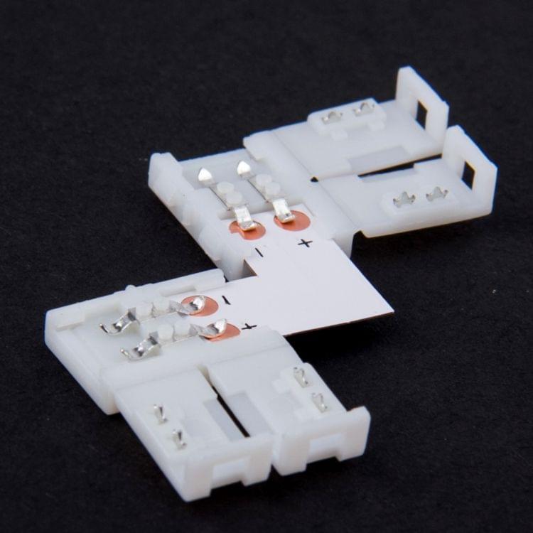 10 PCS 8mm 2 Pin L Type PCB FPC Board Splitter Connector for SMD 3528 LED Strip