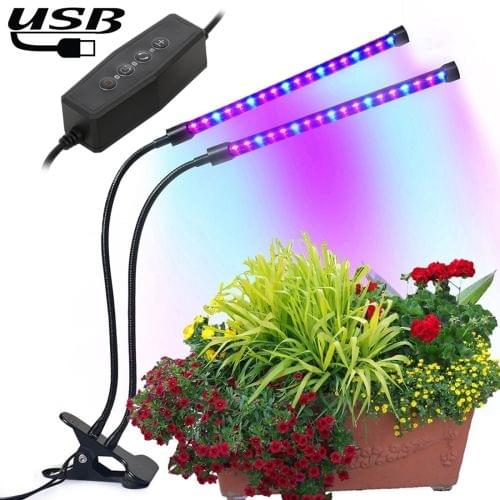 18W Dual Heads USB Clip Timing LED Growth Light