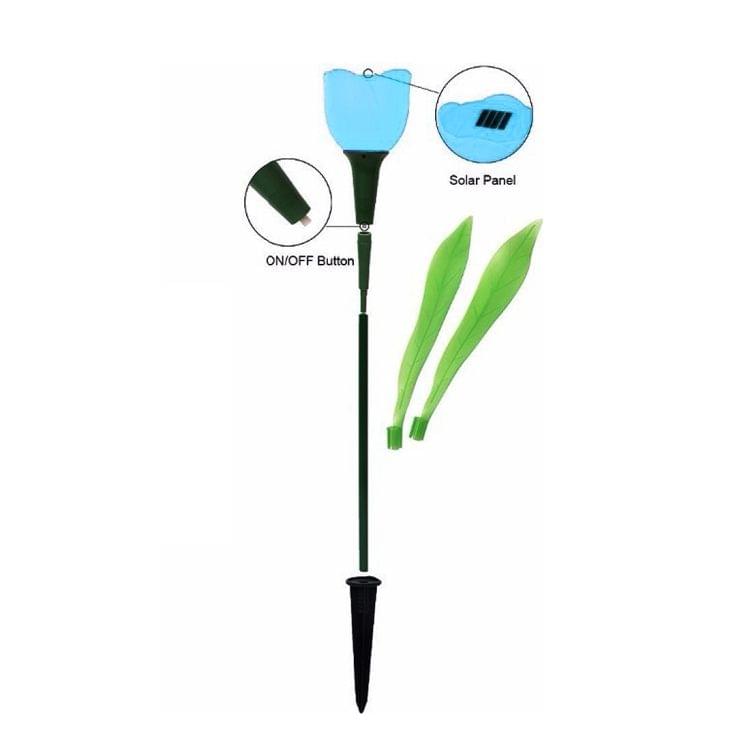 IP44 Waterproof Tulip Flower Shape Solar Powered LED Light Garden Yard Landscape Lamp with Solar Panel(Blue)