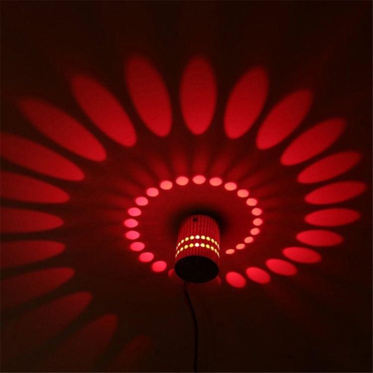3W Modern Interior Creative Spiral Round Wall Lamp for Club, KTV, Corridor, Aisle, Background Wall Decoration Lamp Wall Mounted(Purple Light)