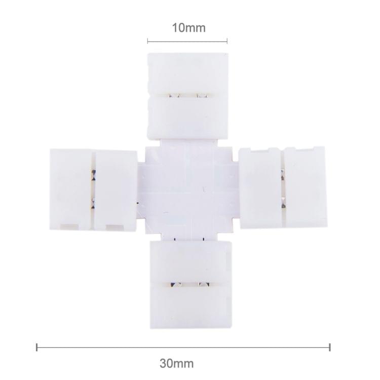 10 PCS 10mm 2 Pin + Type PCB FPC Board Splitter Connector for SMD 5050 LED Strip