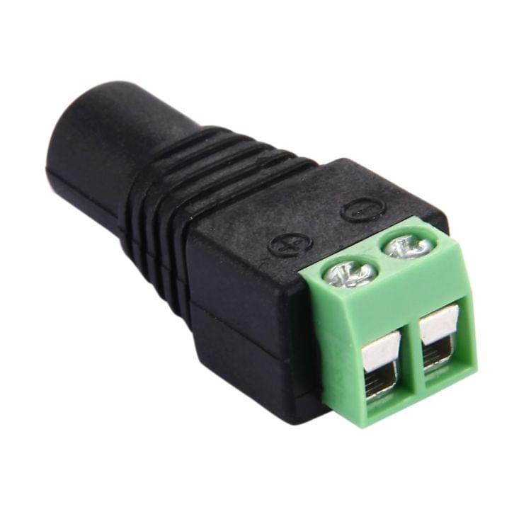 10 PCS Female 2.1x5.5mm DC Power Plug Jack Adapter Connector Plug for LED Strip Light(Green + Black)