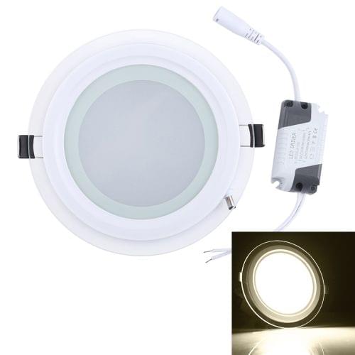 12W 16cm Round Glass Panel Light Lamp with LED Driver