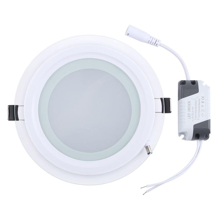 12W 16cm Round Glass Panel Light Lamp with LED Driver