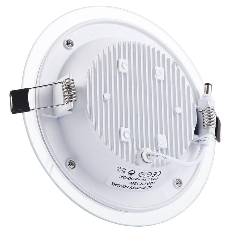 12W 16cm Round Glass Panel Light Lamp with LED Driver