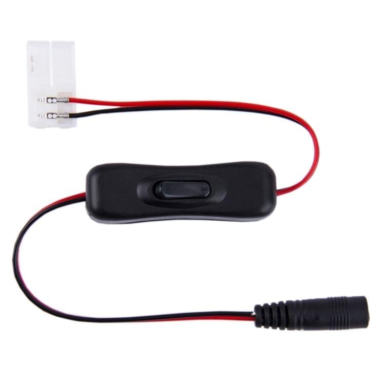10mm 2 Pin Switch LED Connector with 5.5 x 2.1mm DC Female Adapter for SMD 5050 LED Strip