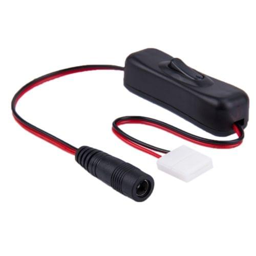 10mm 2 Pin Switch LED Connector with 5.5 x 2.1mm DC Female Adapter for SMD 5050 LED Strip