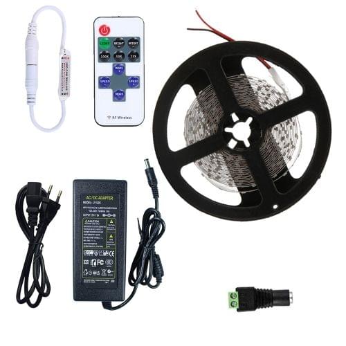 YWXLight Dimmable Light Strip Kit, 5m LED Ribbon, 11key Remote Control LED Strip Lamp 300LEDs EU Plug (Green)