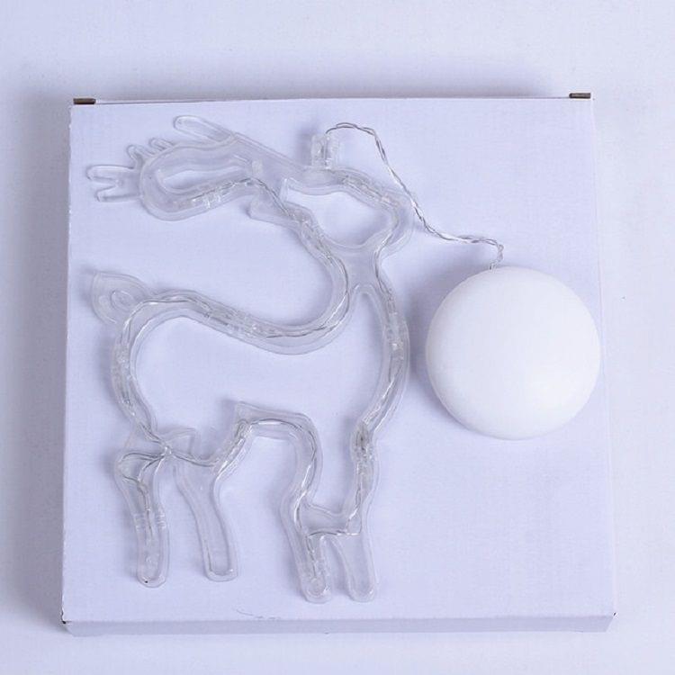 3 PCS 10 LEDs Deer Pattern Festival Party Decoration Light Window Window Suction Cup Hanging Light(Warm White)