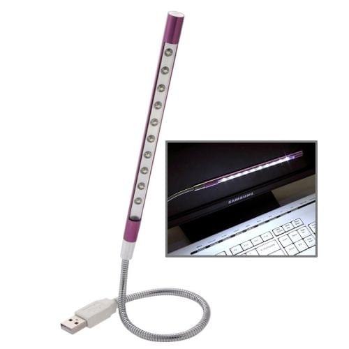 Portable Ultra Bright USB LED Light, 10-LED (Purple)
