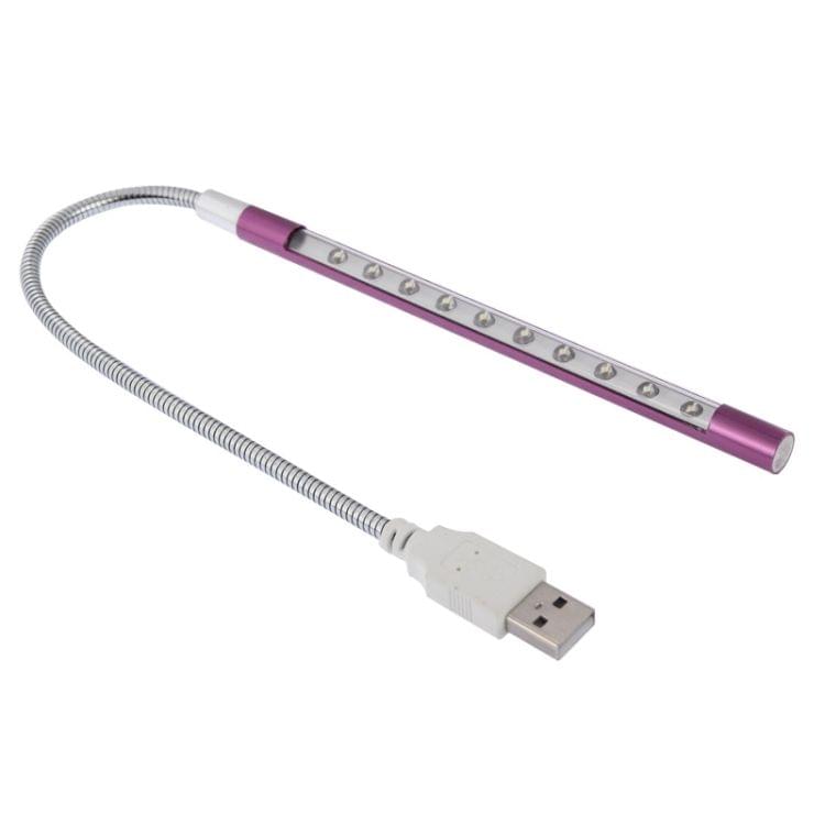 Portable Ultra Bright USB LED Light, 10-LED (Purple)