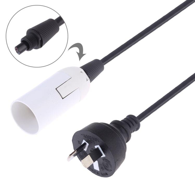 E14 Wire Cap Lamp Holder Chandelier Power Socket with 1.2m Extension Cable, AU Plug(White)
