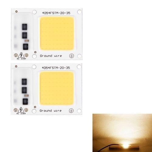 2 PCS 50W 2800-6000K High Power Brightness COB Chips LED Light Beads, AC 220V (Warm White)