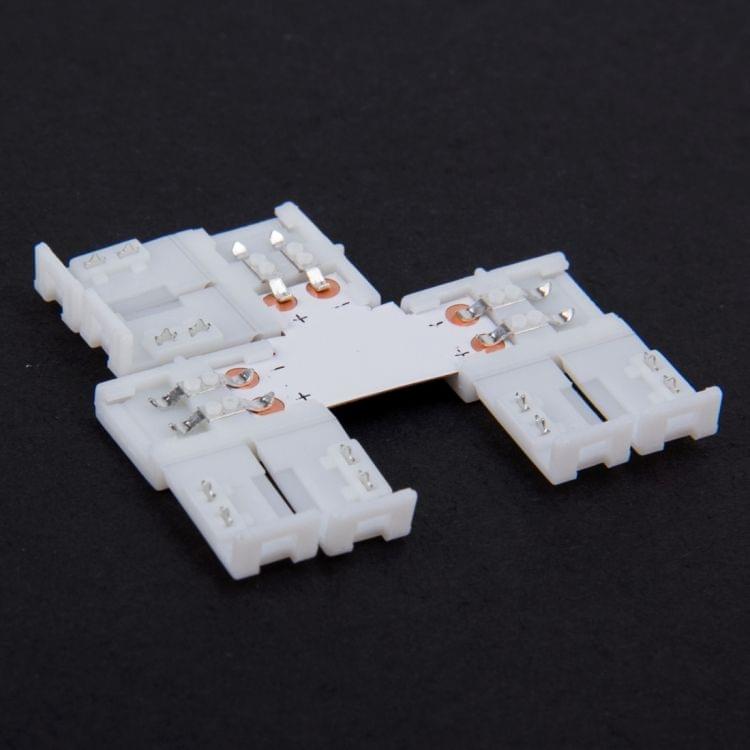 10 PCS 8mm 2 Pin T Type PCB FPC Board Splitter Connector for SMD 3528 LED Strip