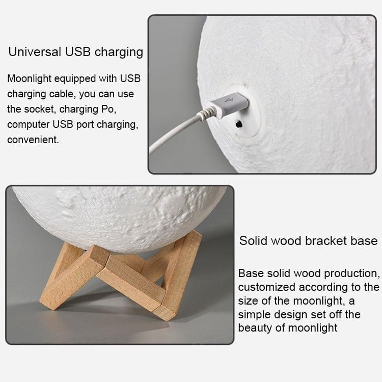 8cm Touch Control 3D Print Moon Lamp