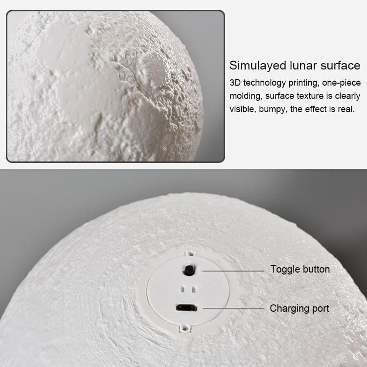 8cm Touch Control 3D Print Moon Lamp