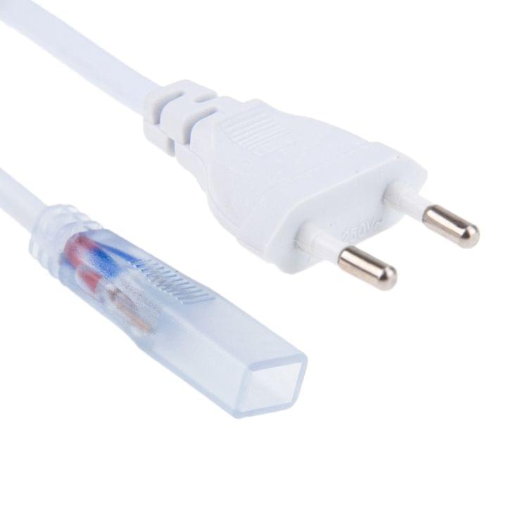 EU Plug 2 Pin Casing LED Strip Connector AC Power Supply Adapter Cable(White)