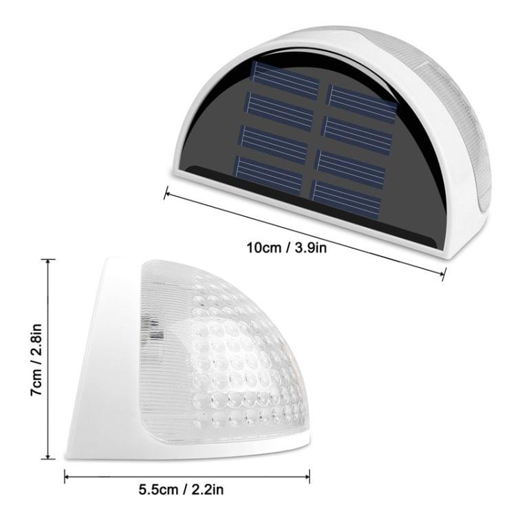 Semi-circular IP55 Waterproof Solar Light Control Fence Light Garden Lamp(Warm White)