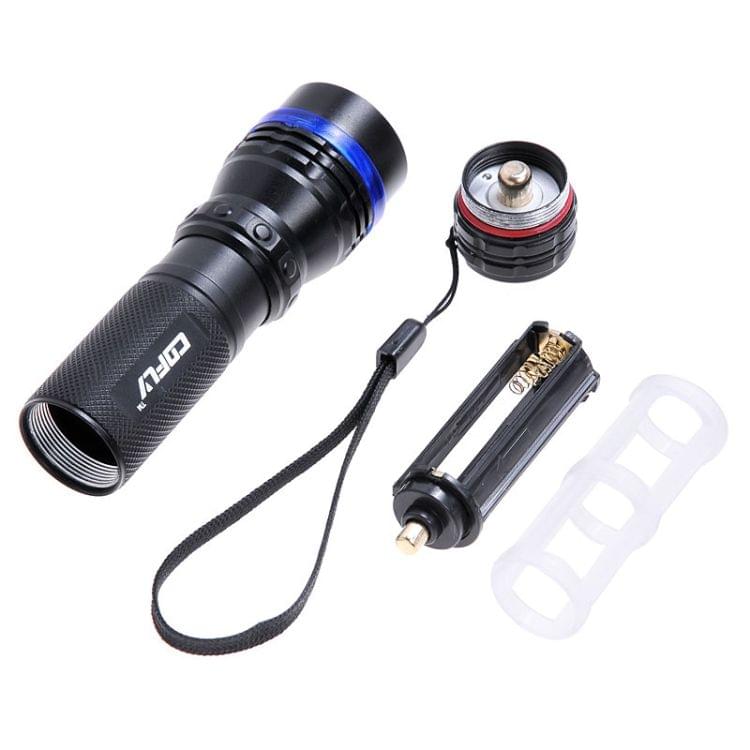 COFLY KX-F398 Cree XR-E Q5 210lm 3-Mode Neutral White Zooming Flashlight (Black + Blue)(Blue)