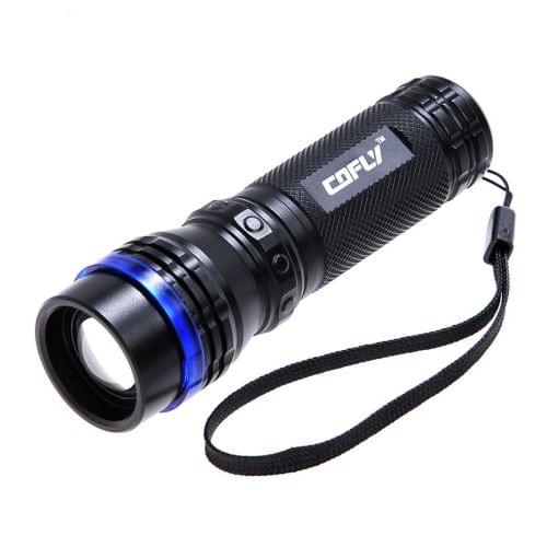 COFLY KX-F398 Cree XR-E Q5 210lm 3-Mode Neutral White Zooming Flashlight (Black + Blue)(Blue)