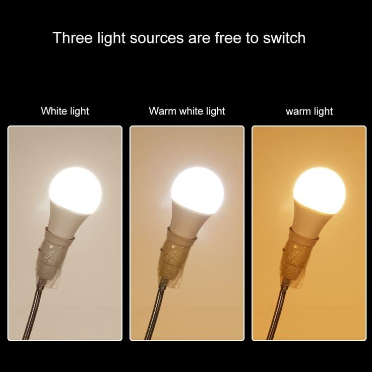 E27 9W 425-800LM Intelligent LED Bulb Energy Saving Light with Three Color Temperature, AC 85-265V