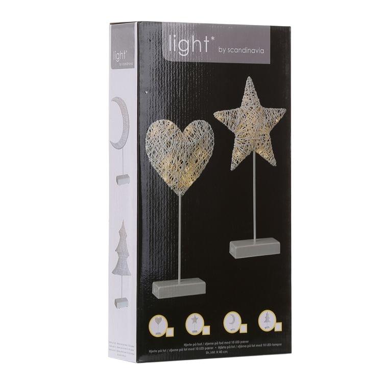 Heart Shape Rattan Romantic LED Holiday Light with Holder
