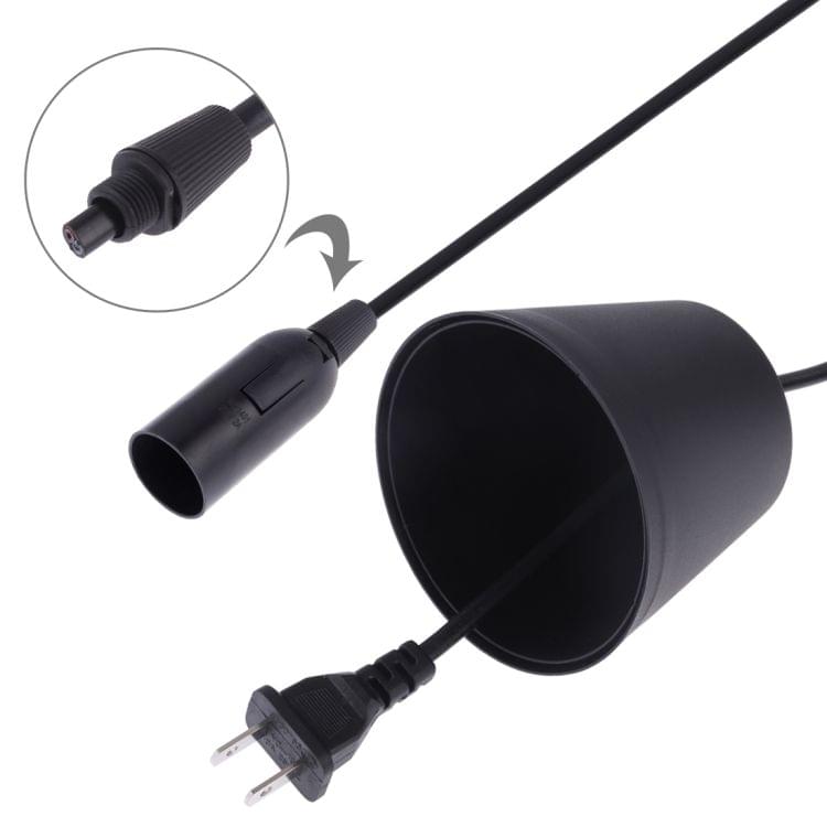 E14 Wire Cap Lamp Holder Chandelier Power Socket with Lampshade & 1.5m Extension Cable, US Plug
