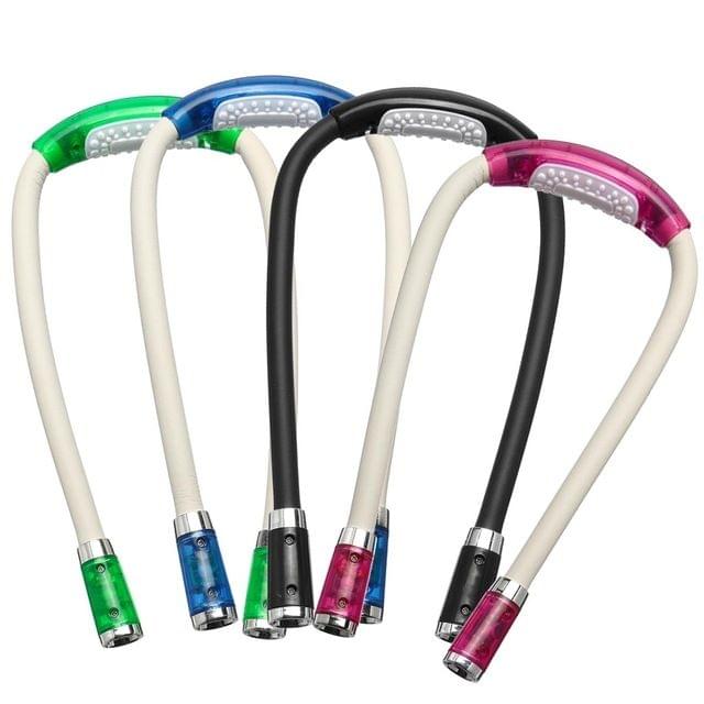 Portable U-shaped LED Flexible Handsfree Hug Neck Reading Book Lamp Torch(Pink)