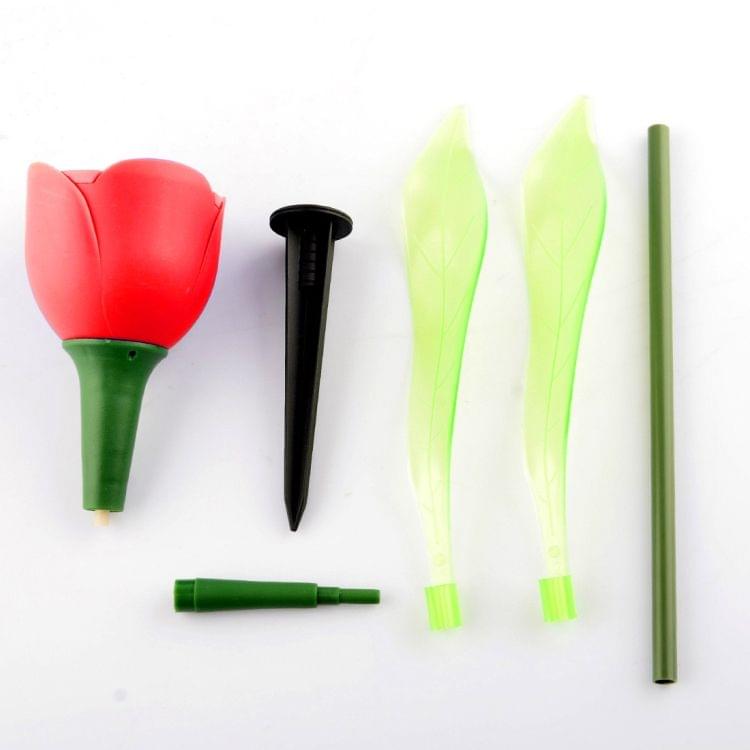 IP44 Waterproof Tulip Flower Shape Solar Powered LED Light Garden Yard Landscape Lamp with Solar Panel(Red)