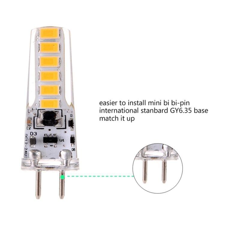 6 PCS YWXLight GY6.35 4W 12LEDs SMD 5730 Energy Saving LED Silicone Lamp (Warm White)