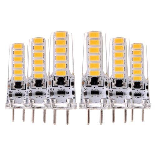 6 PCS YWXLight GY6.35 4W 12LEDs SMD 5730 Energy Saving LED Silicone Lamp (Warm White)