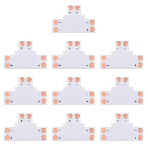 10 PCS 8mm 2 Pin T Type Connector FPC Board for SMD 3528 LED Strip
