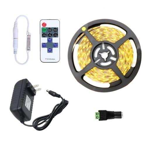 YWXLight Dimmable Light Strip Kit, 5m LED Ribbon, Non-Waterproof For Indoor , 11key Remote Control  LED Strip Lamp 300led US Plug (Warm White)