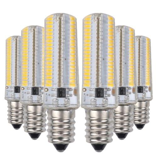 YWXLight 6PCS E12 7W AC 220-240V 152LEDs SMD 3014 Energy-saving LED Silicone Lamp (Warm White)