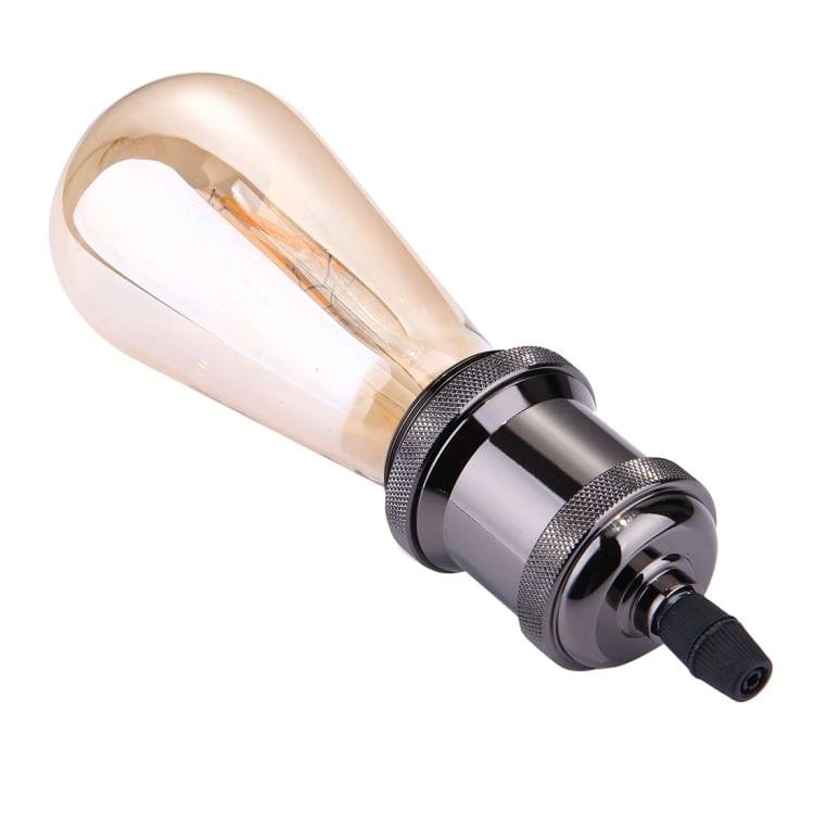 E27 Retro Vintage Screw Bulb Base Lamp Bulb Holder, Not Included Light Bulb, AC 85-265V(Black)