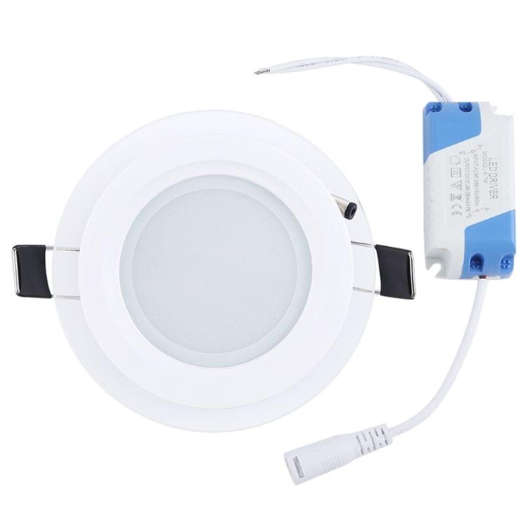 6W 10cm Round Glass Panel Light Lamp with LED Driver
