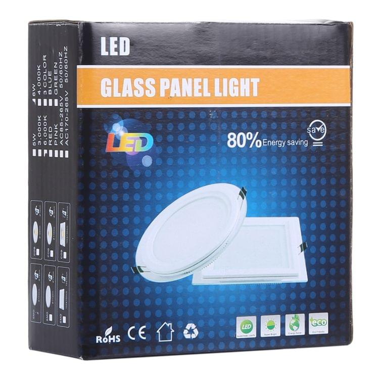 6W 10cm Round Glass Panel Light Lamp with LED Driver