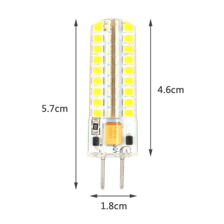 GY6.35 5W SMD2835 72LEDs Dimmable Silicone Corn Bulb for Chandelier Crystal Lamp Lighting Accessories,AC 12V(Cool White)