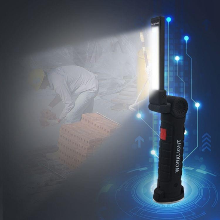 Handheld Movable Work Lights USB Charging Multi-functional and Folding Emergency Lights, Body Color:Black, size:14.8 x 4.7cm