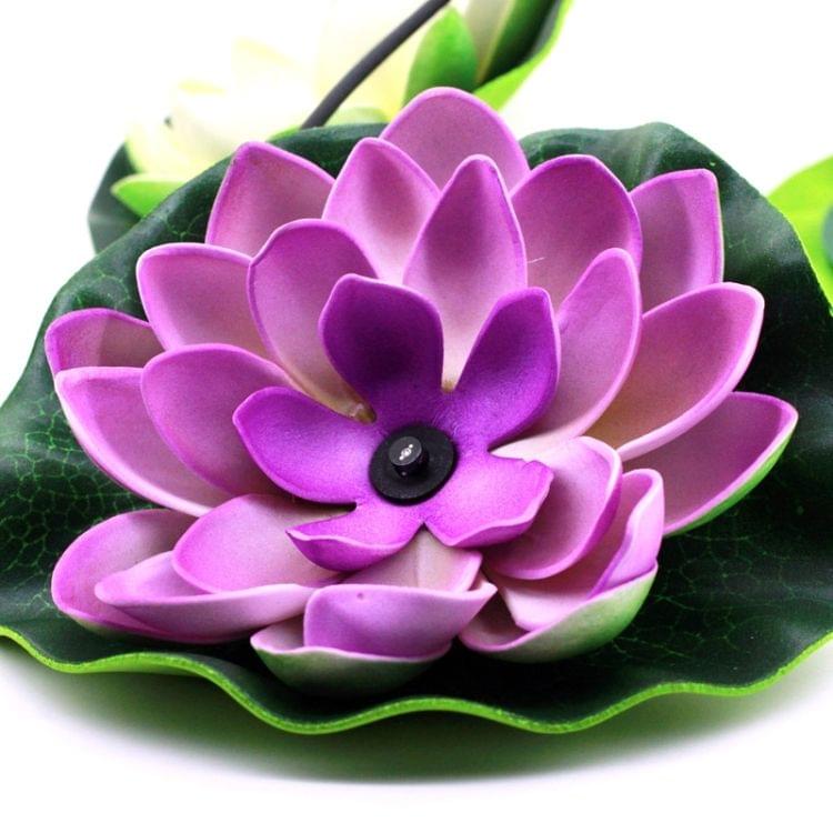 Solar Power Floating Waterproof Lotus Flower Lamp Light with Solar Panel