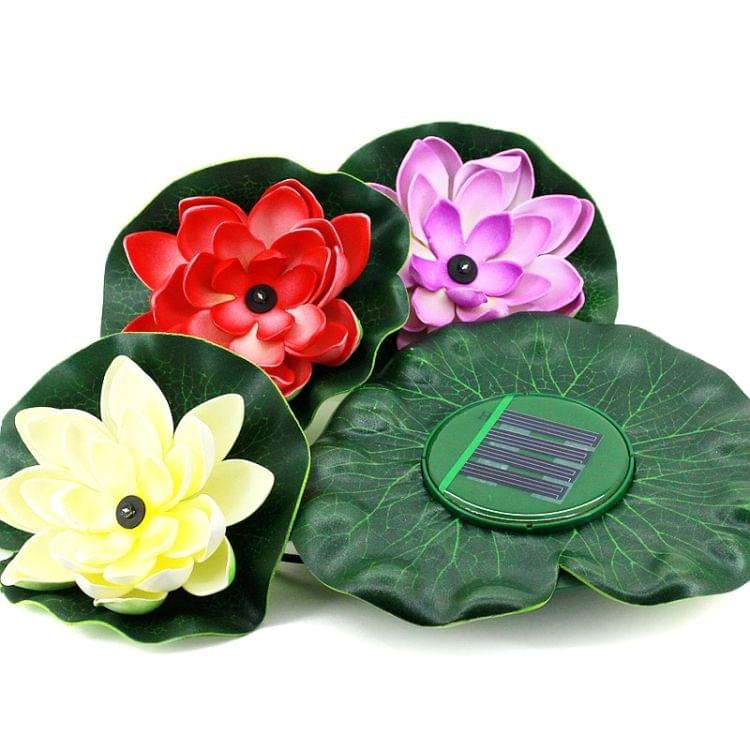 Solar Power Floating Waterproof Lotus Flower Lamp Light with Solar Panel