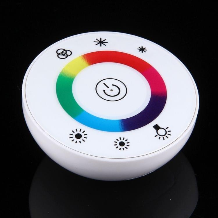 SX-600 Touch Series RF Wireless RGB LED Strip Round Controller, DC 12-24V 18A