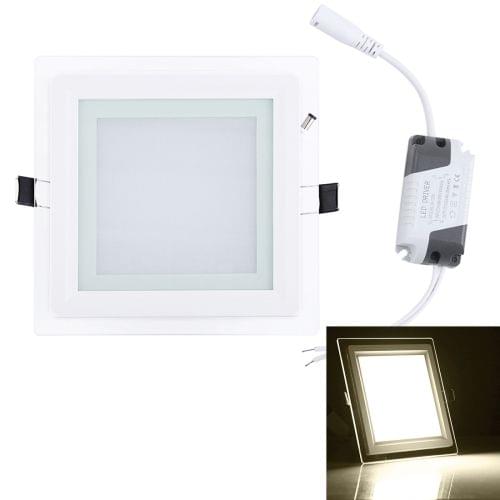 12W 16cm Square Glass Panel Light Lamp with LED Driver