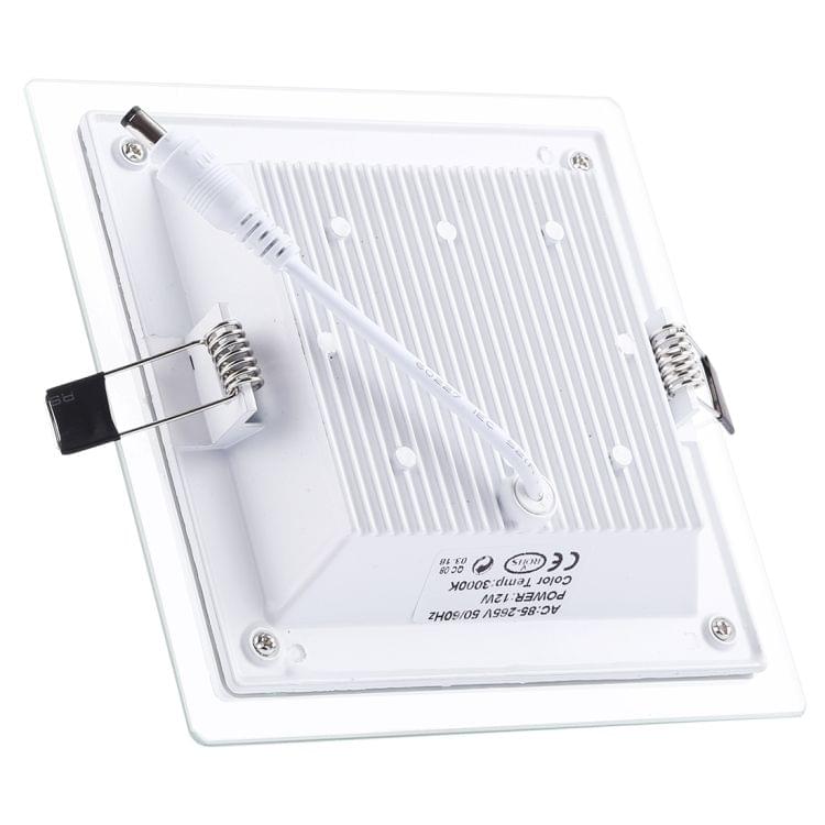 12W 16cm Square Glass Panel Light Lamp with LED Driver