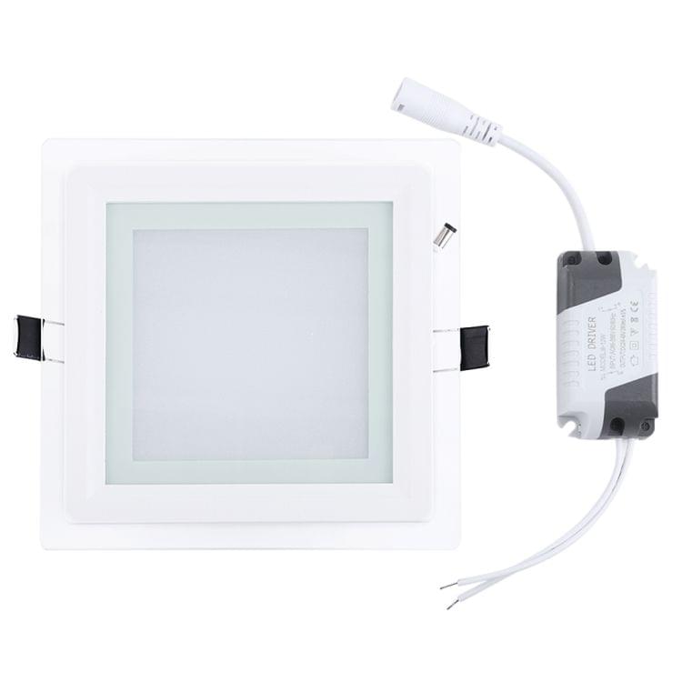 12W 16cm Square Glass Panel Light Lamp with LED Driver